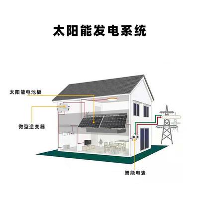 电阳微型发电系统并网系统逆变器太阳能全黑发柔性光伏台阳台系统