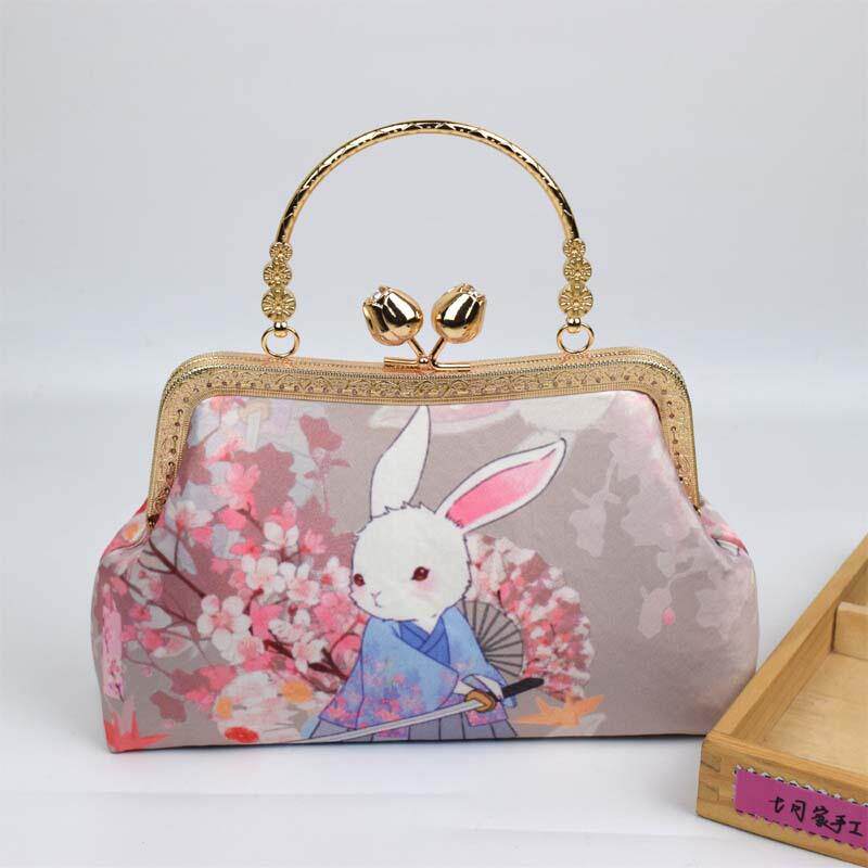 复古国风手工包口A6金包材料荷包花云香纱旗袍手提斜挎女士中包