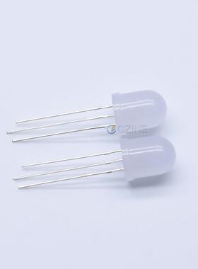 fZEI10绿共共阳10mm红绿普翠绿雾状双色指示灯l阴ed灯珠发光红二