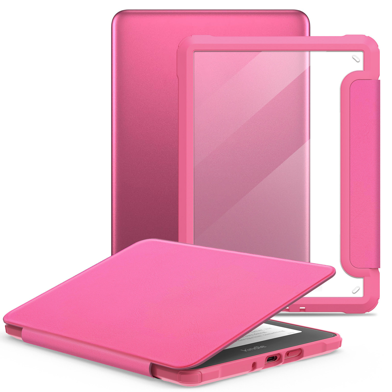 适用kindle colorsoft磁吸保护套全包防摔kpw6休眠壳7寸电子书壳paperwhite12th翻盖壳亚克力透明壳纯色皮套图片