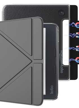 适用libra color磁吸分离保护套可拆分Kobo Libra2折叠支架保护壳kobo电子书休眠壳全包防摔亚克力透明软壳