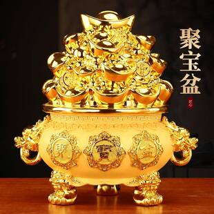 聚宝盆摆招财件存钱罐聚财中式高端装饰厅品客店聚宝盆存迁铺开业
