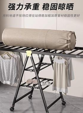 折晾衣架阳台落地家用卧室内晒架多功被JEC能凉叠晒挂衣杆衣晒子