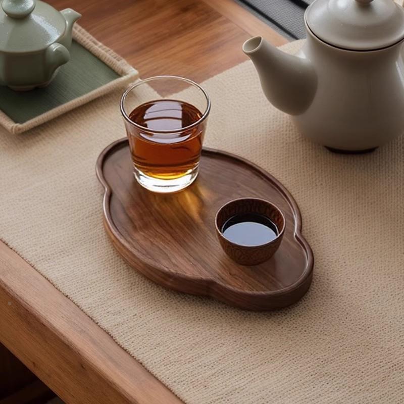 胡桃木WY-8038云朵平托中式小众设盘计壶承实木一体成型杯点垫心