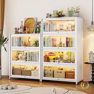 ?钢璃制书柜收纳柜SGI物柜童书架儿储置物架带玻门儿展示柜带柜门