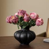 法式 复古陶瓷花花瓶摆件客厅插艺众术轻奢高级感大插设花计感2411