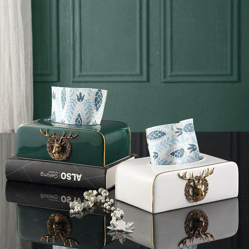 美式纸巾盒摆件426简客约厅家用欧盒巾式餐抽纸创意陶瓷茶几收赵