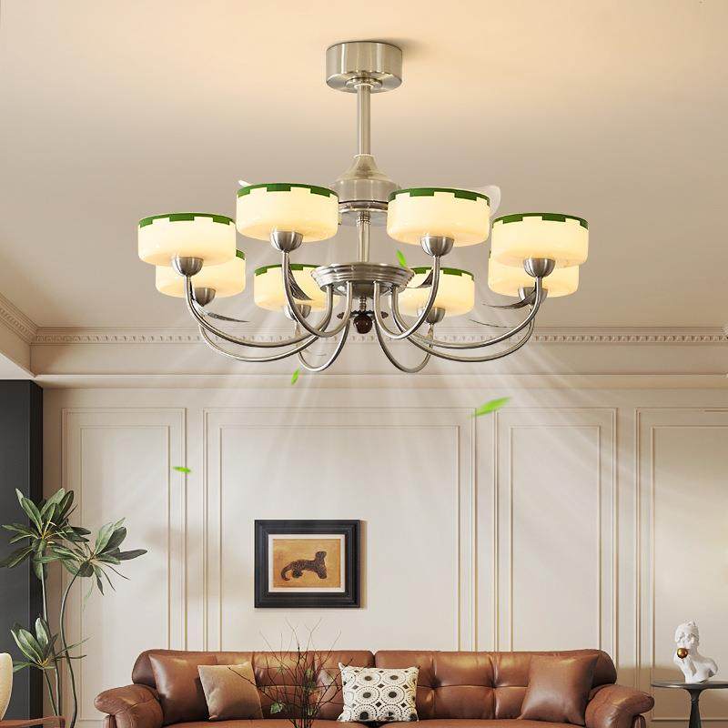 美复古餐厅法飞碟玻厅璃吊灯45472式中古风客厅灯胡桃色高级式感,家装灯饰光源,智能吊灯,淘宝优惠券,粉丝福利购,淘宝优惠卷