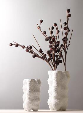 花瓶摆干件创意客器厅陶瓷插花花花样板房白色足装饰带品TCC现代