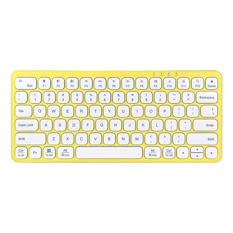 便携无线蓝牙键盘黄色小键盘适用于电脑手机平板三设备通用