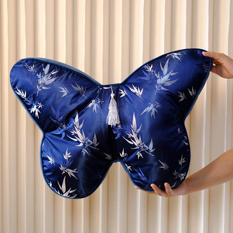 竹叶流苏中古蝴蝶形状抱风枕床头柔靠大背软靠垫办公室久坐腰靠枕,居家布艺,抱枕被,淘宝优惠券,粉丝福利购,淘宝优惠卷