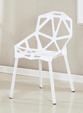 成人FL-JHY意简餐椅塑料椅镂空椅办公椅几何椅创约意闲椅创子接待