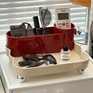 钥匙收纳钥分匙收纳关摆件感遥控置物架门玄口格整器理入户门托盘