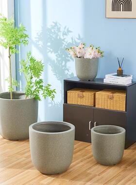 厂家直销轻落奢水R78泥花盆镁泥花箱创约意简大多口径肉盆栽户外