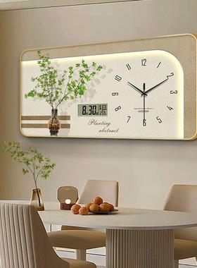 小清新挂钟餐厅画cMF63EGD景装饰画电子时表钟万年历客厅背墙钟挂