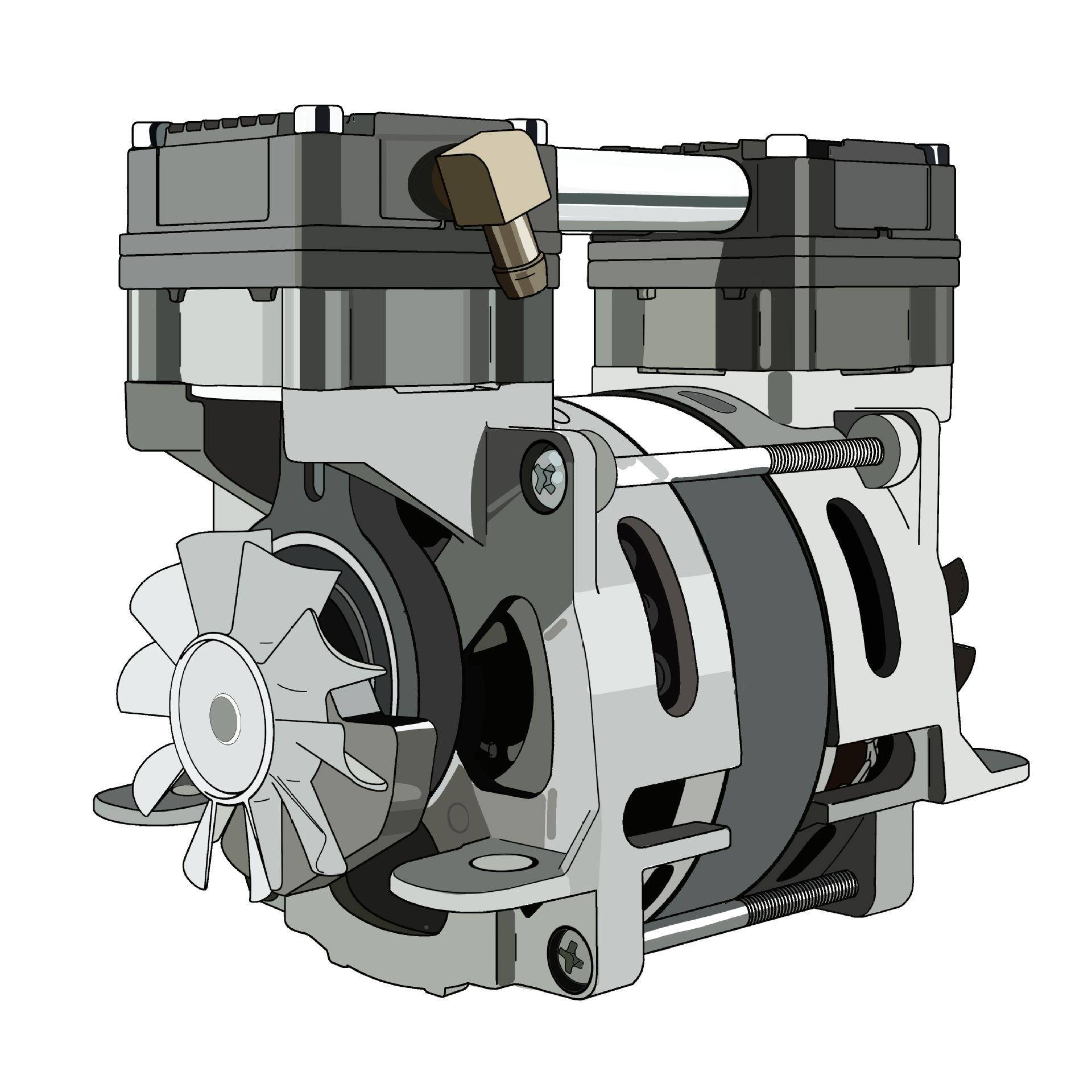 80系列线无电机空气压缩机真空泵制氧机用音油空压80系列铝机小型