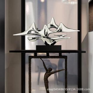 金象山现式代968598中玄关酒店客厅树脂新雕塑摆件样板房抽电镀装