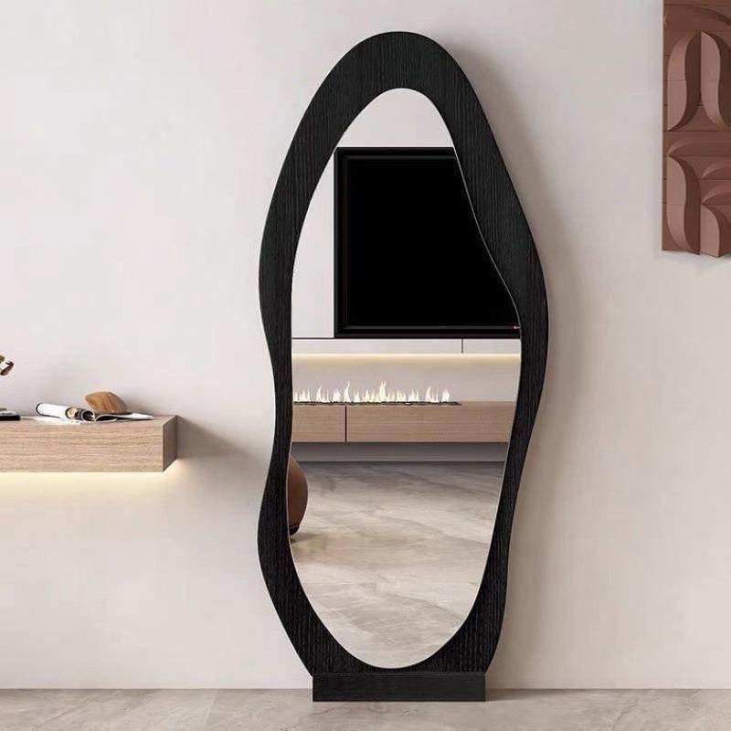 全身镜落地镜家用红穿OJSins风贴墙镜子衣镜落网镜卧室壁地挂大镜