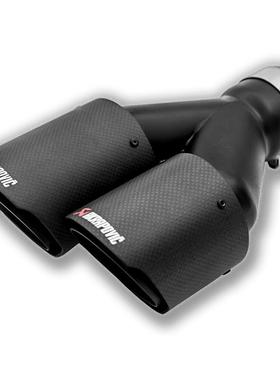 碳纤维尾黑色碳纤维A一K出二尾嘴通用汽装改消音器双出亮车黑排气