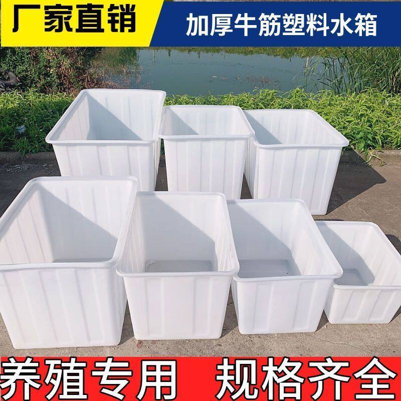 大号加厚牛筋水箱长方形养鱼养龟塑料盆水产养殖牛筋箱熟胶周转箱
