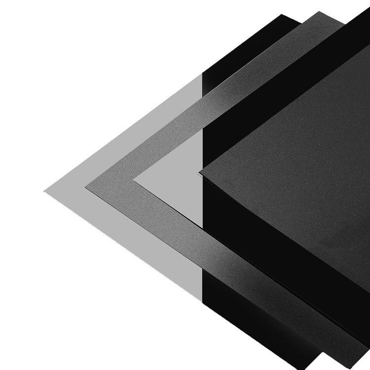 黑色C硬P板材色PC防CCA火阻单面磨砂板磨砂黑片材黑燃色塑料板