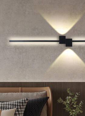 壁创意极简卧室床头灯床头沙发背卧景61613电视墙格栅墙壁装饰室