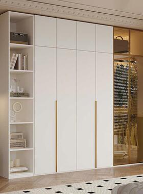 木质衣功柜家简用CJR卧室能组合小户型白色极多带玻璃门平开门大