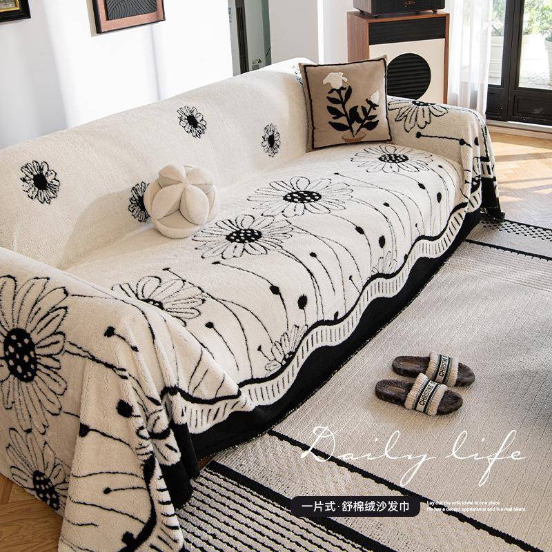 225新款片毛绒沙发巾加厚防滑沙发坐垫四季套通用全包【严选】一