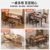 餐家用小户型出租屋北欧实饭桌客厅木腿吃饭餐饮商桌用组小HLM合