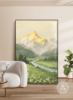 照金山装饰画水玄画客厅挂画靠山图沙日发LD0767背景山墙风景落地