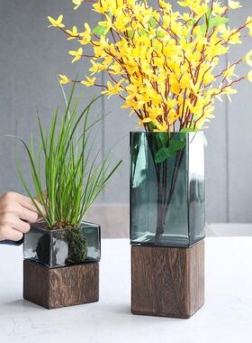 视远SHY21001板花透明玻璃瓶中古风高级花感轻奢创意客厅餐桌酒店