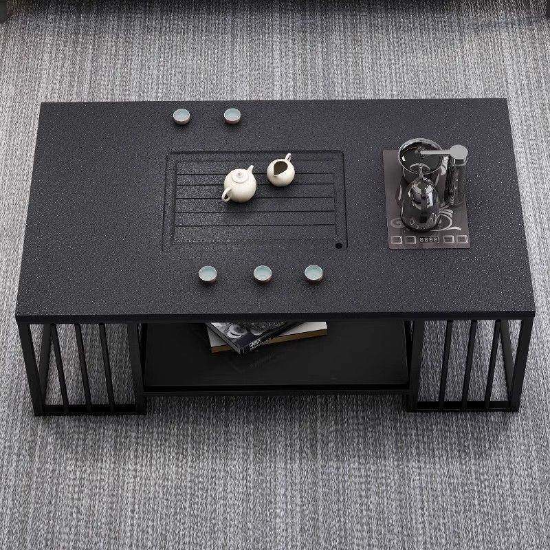 办公台室岩板火石功夫茶几泡带茶烧水壶一体烧茶桌会客JFO茶客厅