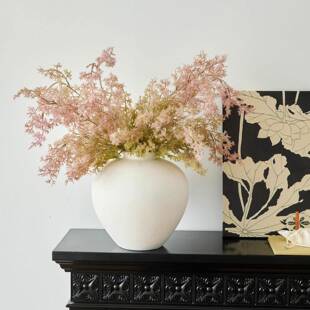 现代简约陶瓷花瓶花轻插高级奢感花侘寂风陶客厅玄关家居装饰瓶陶