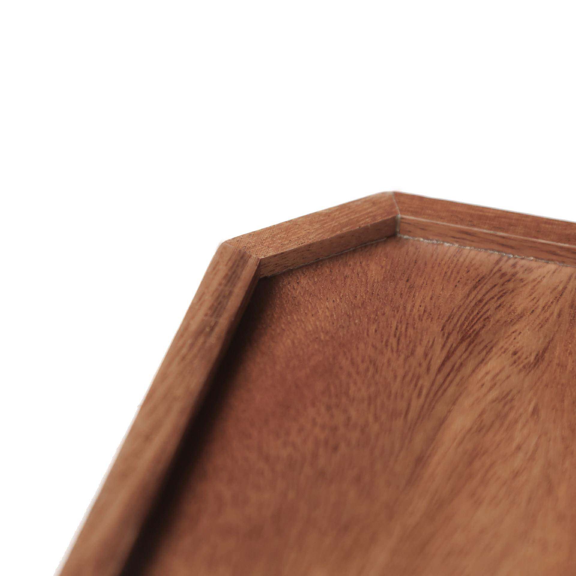 超艺新品相思榫卯结SIC构木盘五角实木托木盘点心水果木质茶形盘