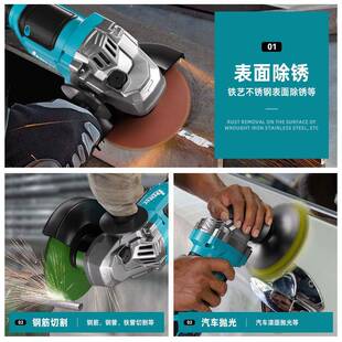 伯OAF尔特无刷锂电率角磨机充电大式抛光机池功切割磨机打磨电动