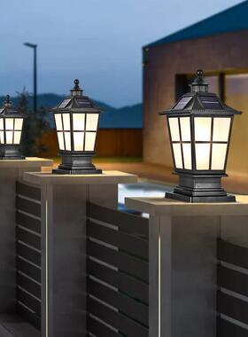 太头阳能院柱灯户外防水立室外别墅花园围墙欧33351式院子大门口