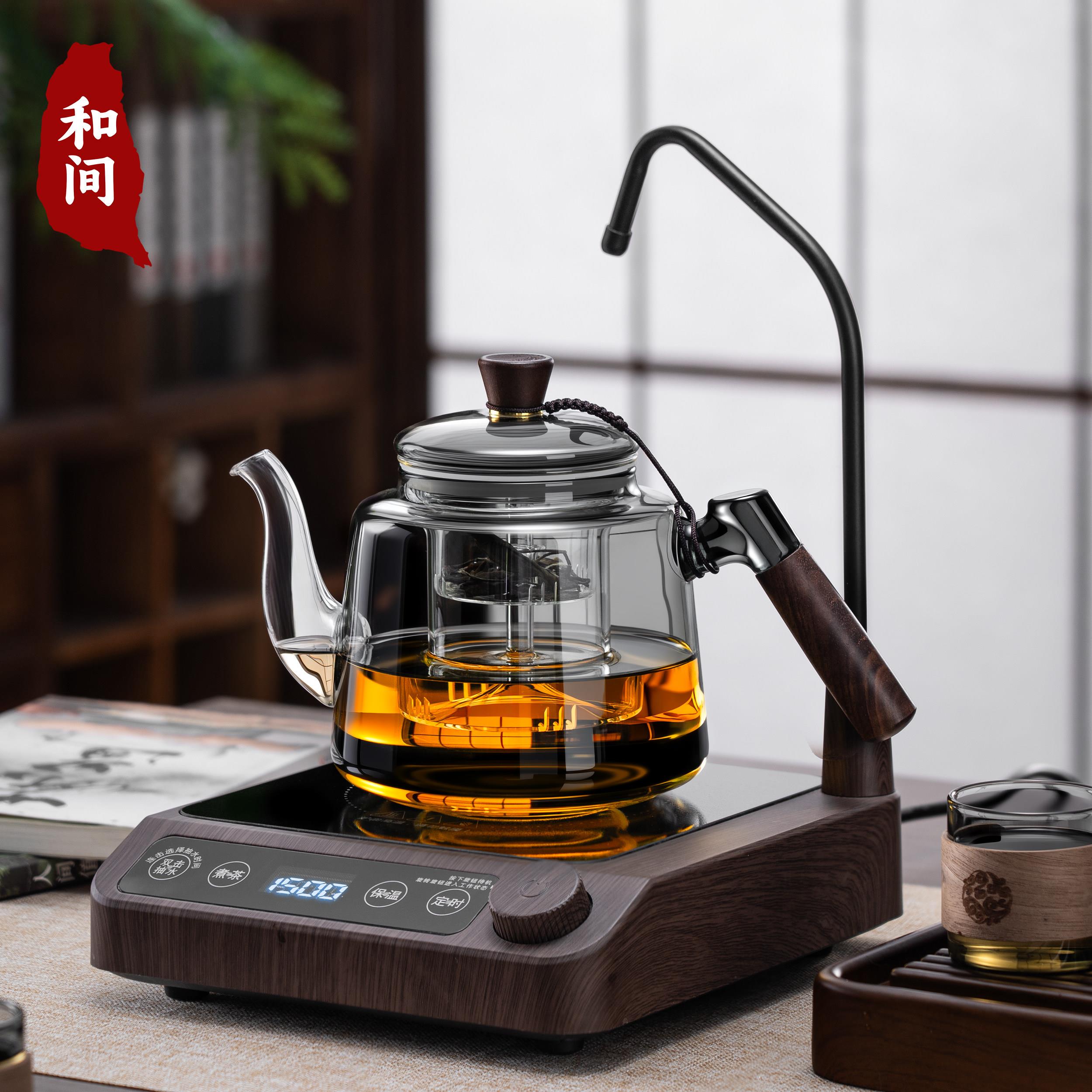 新款静音全自动上水煮茶器电陶炉耐热玻璃定时保温烧水一体泡茶壶