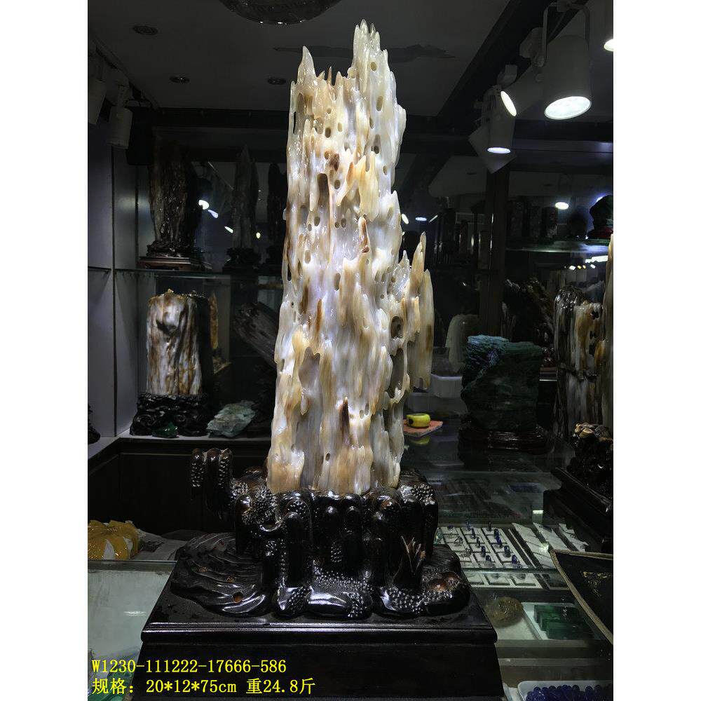 缅甸德佰老坑冰种木化玉天然树化石原石办公室装饰奇石树化玉摆件
