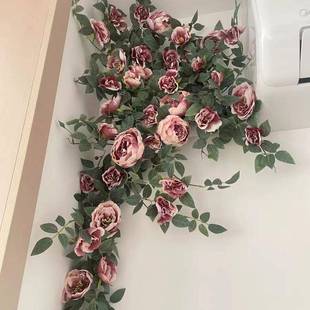 缠子的管装饰品藤室内水管柱子包下水仿道管的装2025跨境饰假花真