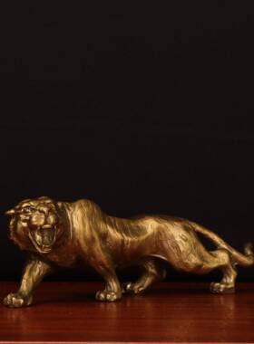 铜杨铜记老虎铜老虎十二生肖虎家办虎公居室老摆件0117跑虎