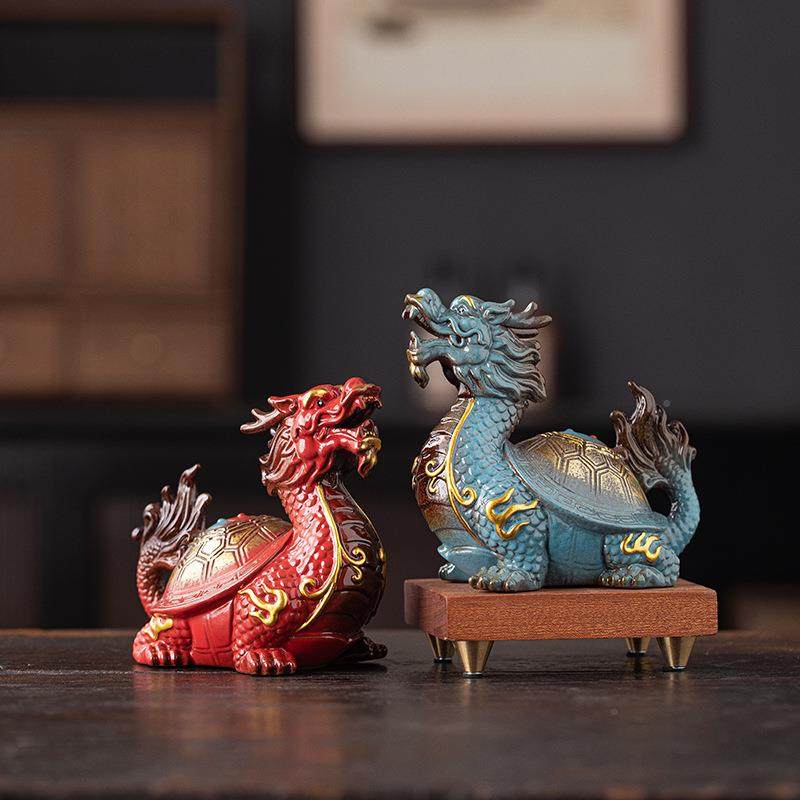 国潮中式陶祥瑞兽龙龟件桌面装饰品家居客HMM厅办公室创意瓷礼摆,橡塑材料及制品,工业陶瓷,淘宝优惠券,粉丝福利购,淘宝优惠卷