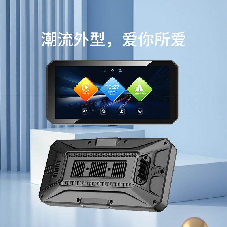 摩托车r车机行车记录仪MG618caplay投屏0GPS导航108p胎检压测防水