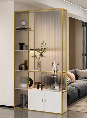 屏简约现厅代玻璃隔断柜客厅进门遮挡关柜门玄柜极简入户风QKA置