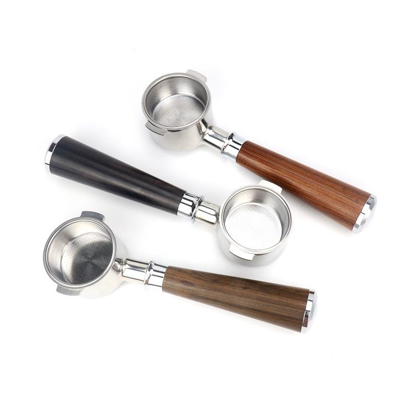 德龙eco3101改装实木双把两耳德龙51mm不锈钢无底手柄咖啡机杯份