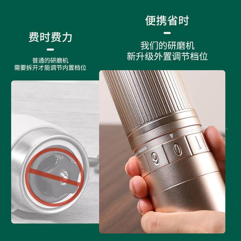 手无品牌/磨咖啡研磨机七星研磨器方格动啡磨豆机意式小手手摇咖