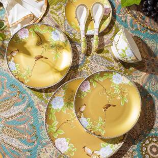 洛威家琴瑟和鸣碗碟套装碗用骨琴瑟和鸣餐具套装套餐盘202瓷3新款