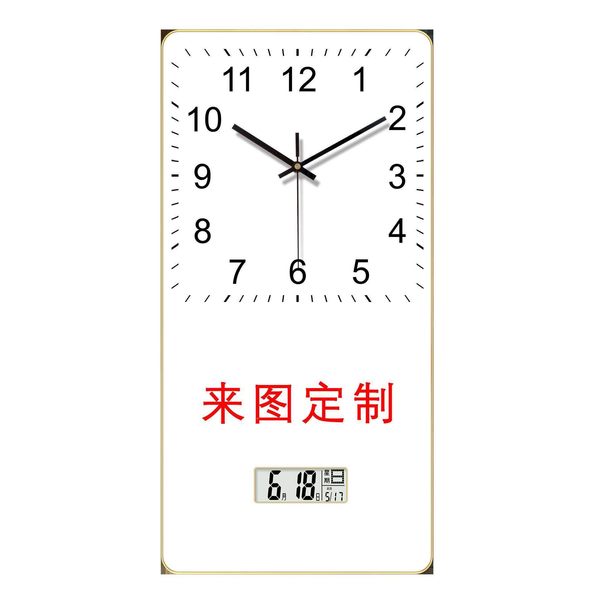 网红客厅晶画挂画H钟婴儿婚纱艺术照装饰司静音公宣传挂画时钟瓷