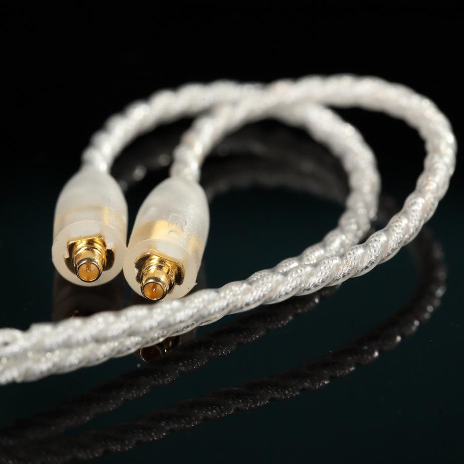 银色头S方芯弯铜镀银耳机2升级线SE215SLLOE45SE535E846MMCX