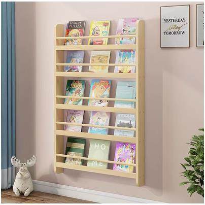 W6木壁挂童书架置物架门后儿绘本架多NTD层阅读园墙上小书实架幼