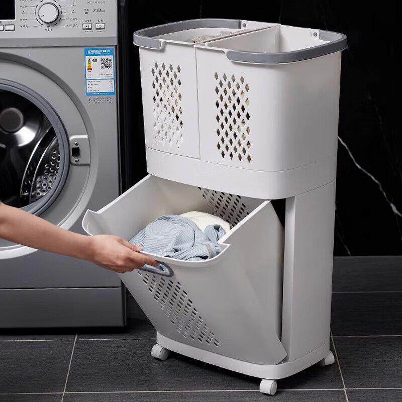 分脏衣篮架小推车轮子放脏衣服置物RxzNH2iw收纳筐脏衣篓多层脏衣